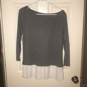 Boat neck gray 3/4 length tshirt